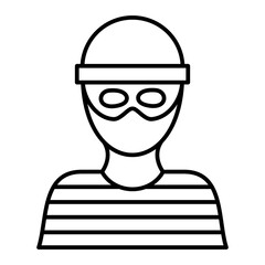 Vector Robber Outline Icon Design