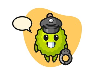 Durian cartoon as a police