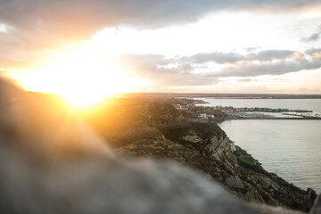 Sunset at the the cliffs of Howth, Ireland.