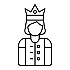 Vector Princess Outline Icon Design