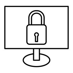 Vector Online Security Outline Icon Design