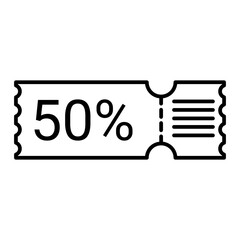 Vector Coupon Outline Icon Design