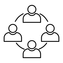 Vector Team Work Outline Icon Design