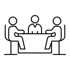 Vector Meeting Outline Icon Design