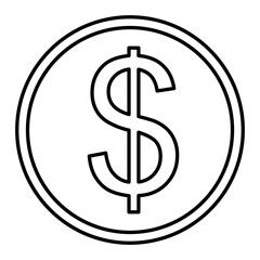 Vector Dollar Outline Icon Design
