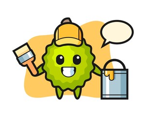 Durian cartoon as a painter