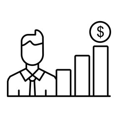 Vector Broker Outline Icon Design