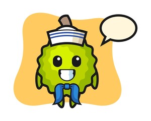 Durian cartoon as a sailor man