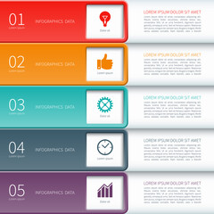 Modern minimal colorful infographics elements