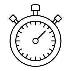 Vector Stop Watch Outline Icon Design