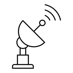 Vector Satellite Dish Outline Icon Design