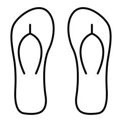 Vector Slippers Outline Icon Design