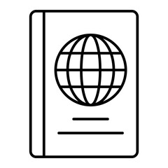 Vector Passport Outline Icon Design