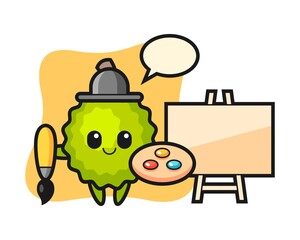 Durian cartoon as a painter