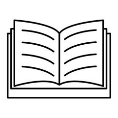 Vector Open Book Outline Icon Design
