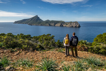 Fototapeta na wymiar La Trapa trail and Dragonera islet, Andratx, Mallorca, Balearic Islands, Spain