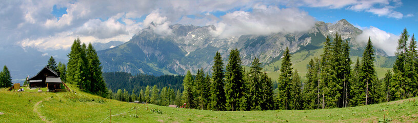 landscape in mountains with clouds / Werfenweng, Tennengebirge, Austria