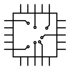 Vector Chip Outline Icon Design