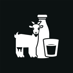 Vector image. Goat milk icon.