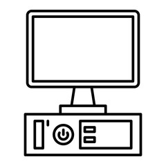 Vector Computer Outline Icon Design