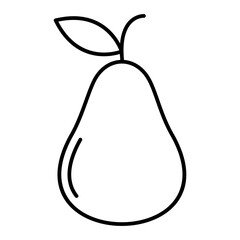 Vector Pear Outline Icon Design