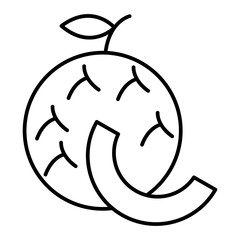 Vector Cantaloupe Outline Icon Design