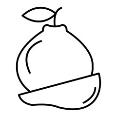 Vector Quince Outline Icon Design