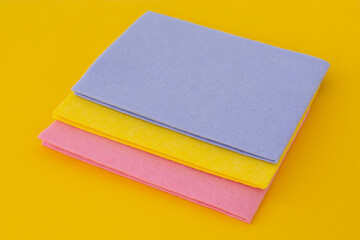 multi-colored viscose cleaning cloths. Cleaning concept.Spring regular cleanup