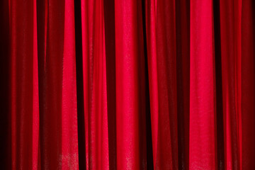 Red luxury blank curtain inndoor room