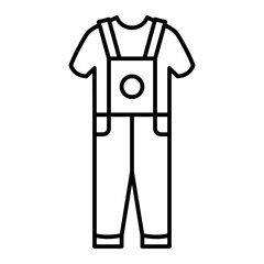Vector Dungarees Outline Icon Design