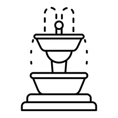 Vector Fountain Outline Icon Design