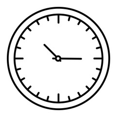 Vector Clock Outline Icon Design