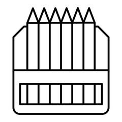 Vector Color Pencil Outline Icon Design