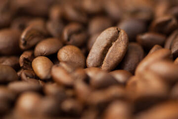  roasted coffee beans  closeup cafe
