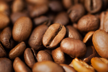  roasted coffee beans  closeup cafe
