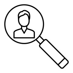 Vector Search User Outline Icon Design