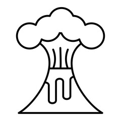 Vector Volcano Outline Icon Design