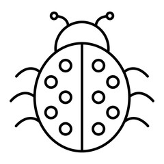 Vector Ladybug Outline Icon Design