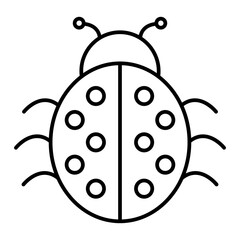 Vector Ladybug Outline Icon Design