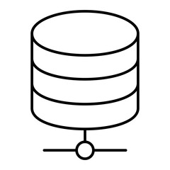 Vector Data Storage Outline Icon Design