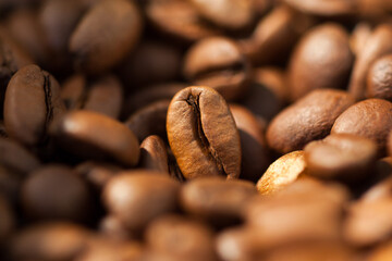  roasted coffee beans  closeup cafe
