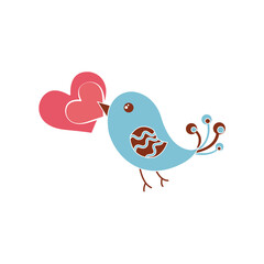 Cute bird, image vector illustration isolated on white background