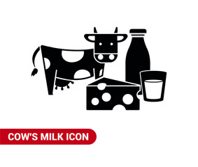 Vector image. Cow milk icon.