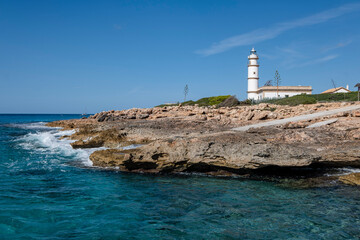 Cape Salines lighthouse, Santanyi, Mallorca, Spain