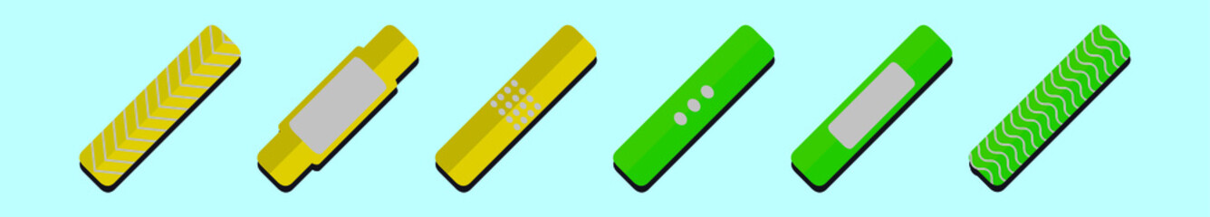 set of wristband cartoon icon design template with various models. vector illustration isolated on blue background