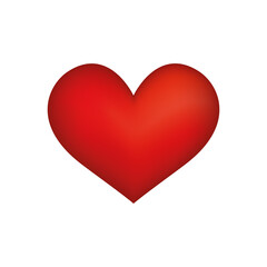 Red vector love heart. Illustrations on a white background