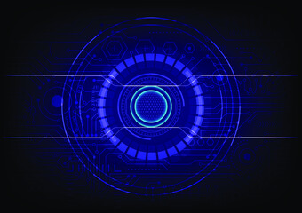 Digital circuit technology future on dark blue background