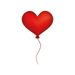Balloon air heart. Vector illustration isolated on white background