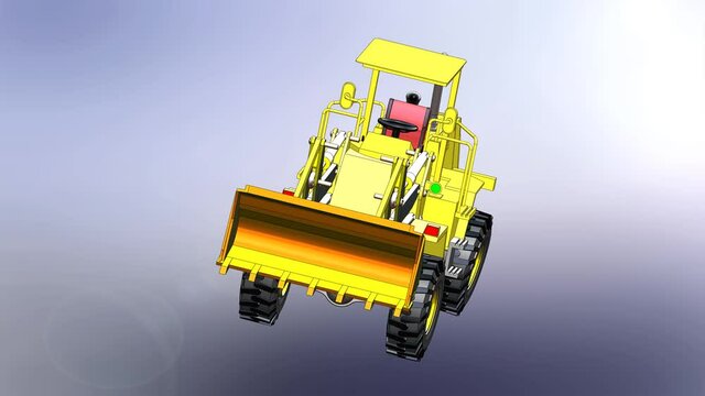 Wheel loader animation for multipurpose use