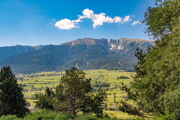 A view across the high Pyrenees in late spring.